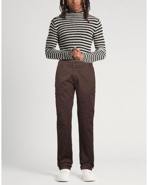 Berwich Brown Dark Pants Cotton, Elastane for men