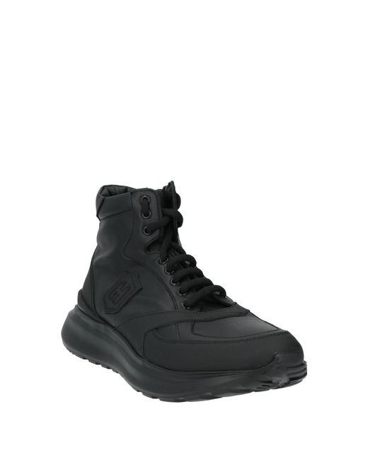 Giovanni Conti Black Sneakers Calfskin for men