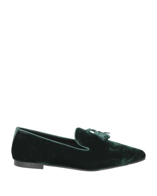 POESIE VENEZIANE Black Loafers Leather, Textile Fibers