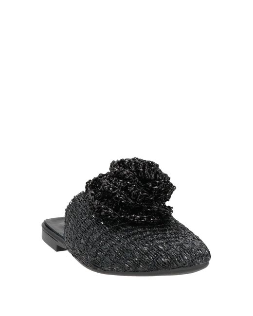 Divine Follie Black Mules & Clogs Textile Fibers