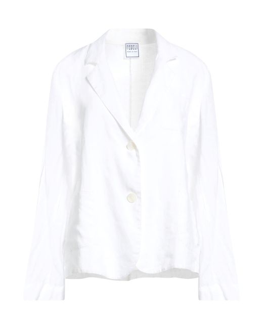 Fedeli White Blazer Linen