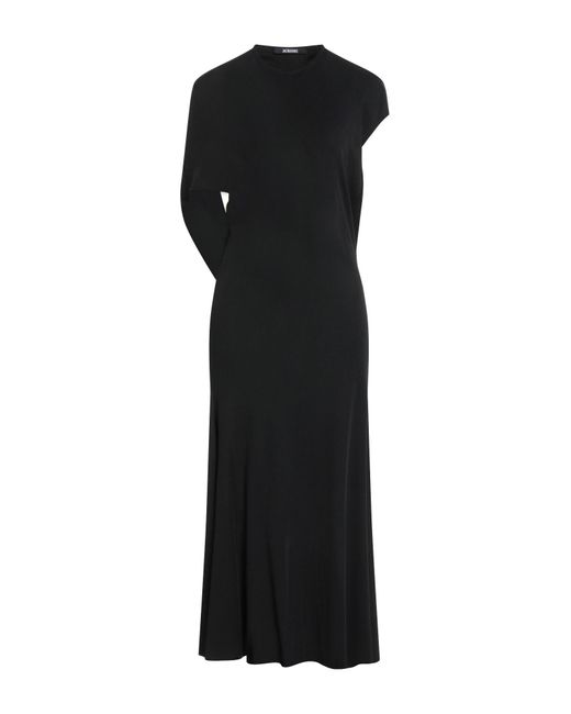Jacquemus Black Salerno Asymmetric Open-Back Stretch-Jersey Midi Dress