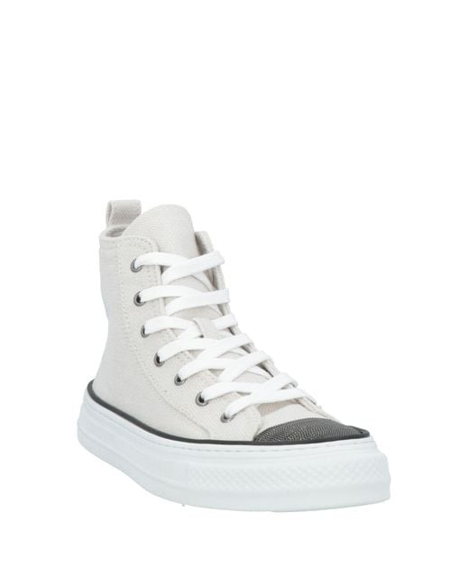 Brunello Cucinelli White Sneakers Cotton, Linen