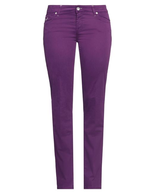 Jacob Cohen Purple Pants Cotton, Elastane
