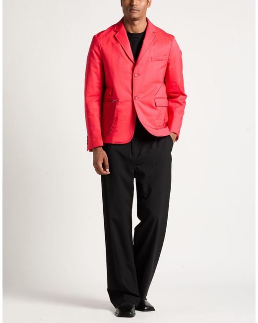 Jacquemus Red Blazer Virgin Wool, Polyester, Elastane for men