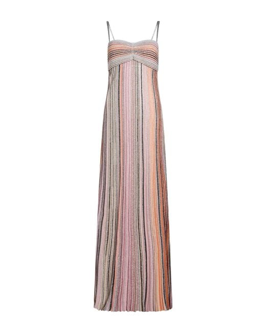 Missoni Pink Maxi Dress Viscose, Metallic Fiber, Polyamide, Polyester