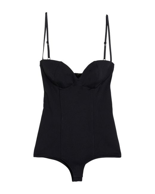 REVISE CONCEPT Black Bodysuit Viscose, Polyamide, Elastane