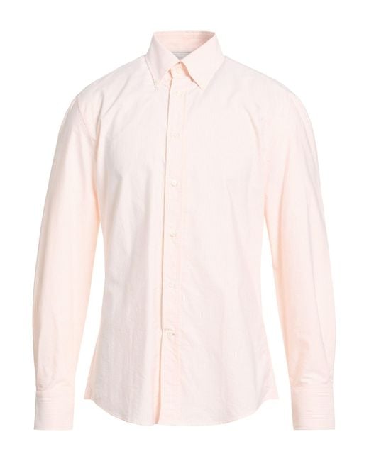 Brunello Cucinelli Pink Apricot Shirt Cotton for men