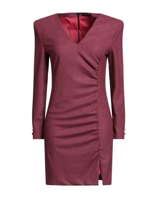Liu Jo Purple Fuchsia Mini Dress Polyester, Viscose, Wool, Polyamide, Elastane