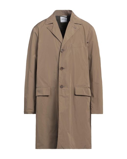 Aspesi Brown Overcoat & Trench Coat Polyester for men