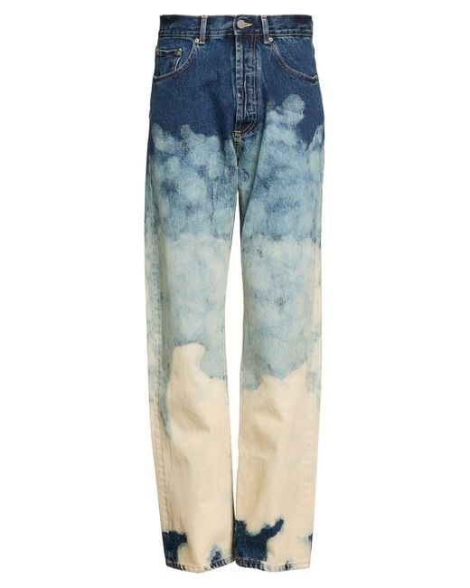Palm Angels Blue Jeans Cotton, Leather for men