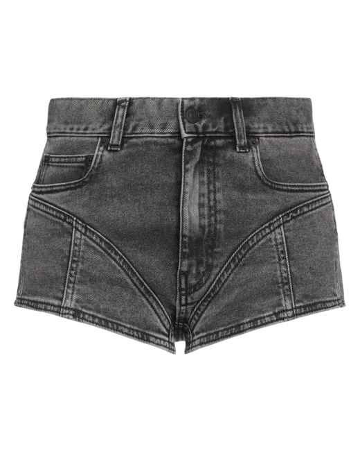 Mugler Gray Denim Shorts Cotton, Elastane