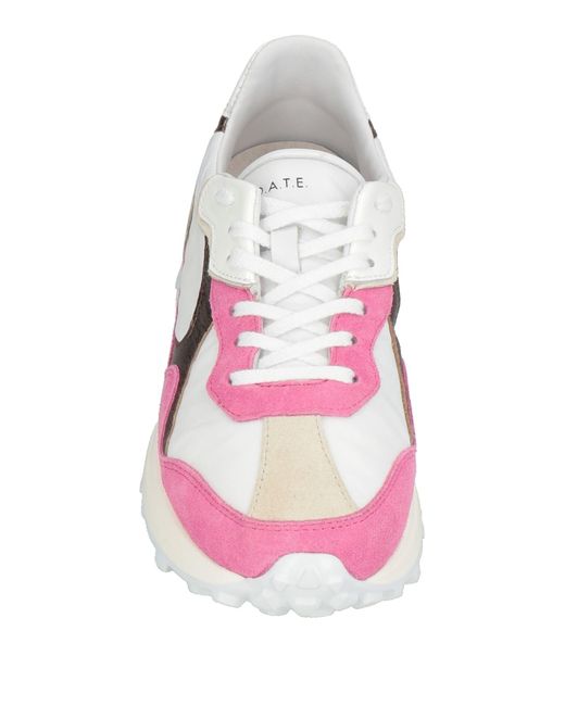 Date Pink Sneakers Leather, Textile Fibers