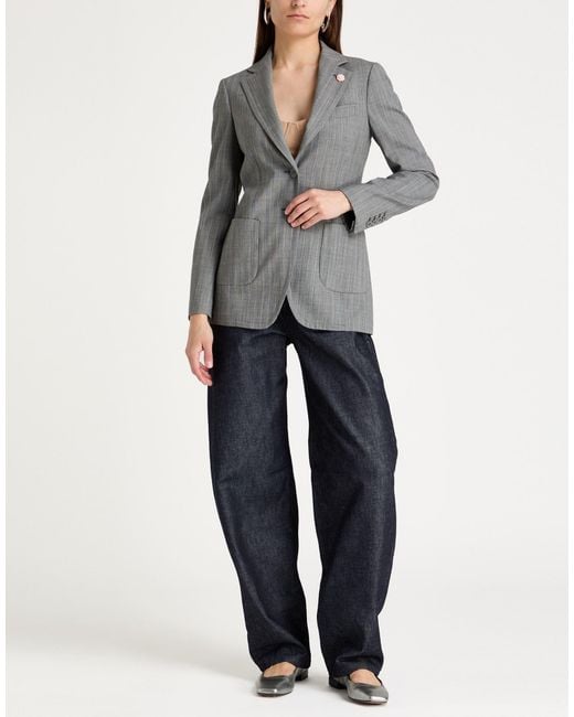 Lardini Gray Blazer Polyester, Wool, Elastane