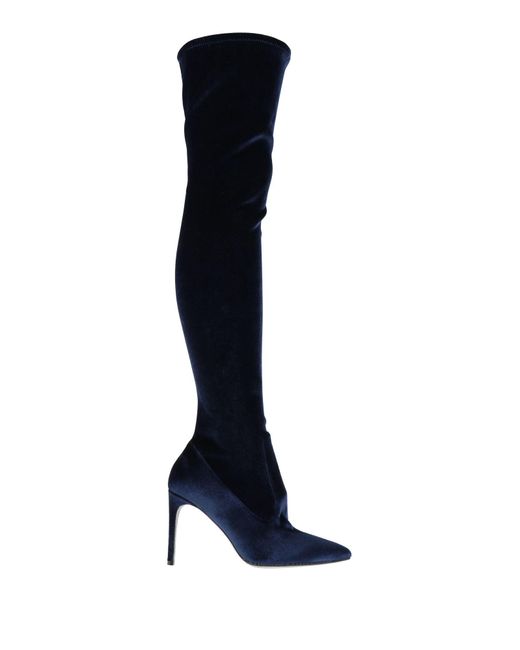 Rene Caovilla Blue Boot Textile Fibers