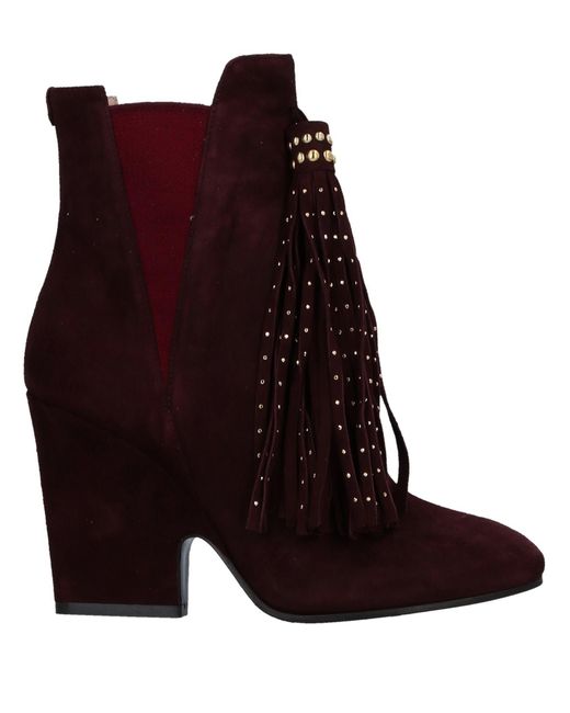 Twin Set Purple Deep Ankle Boots Leather