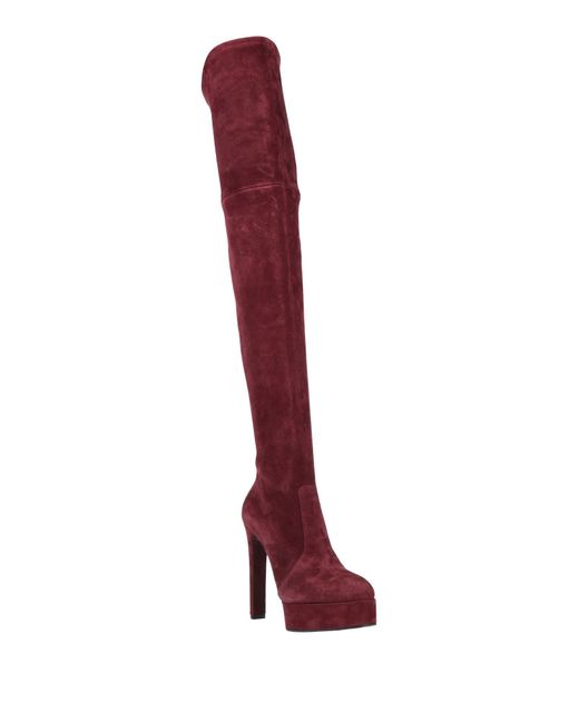 Casadei Red Burgundy Boot Leather