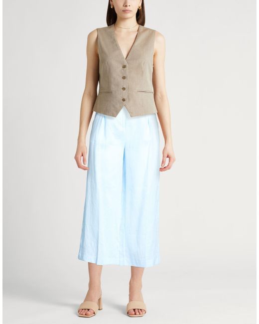 Semicouture Blue Azure Pants Linen