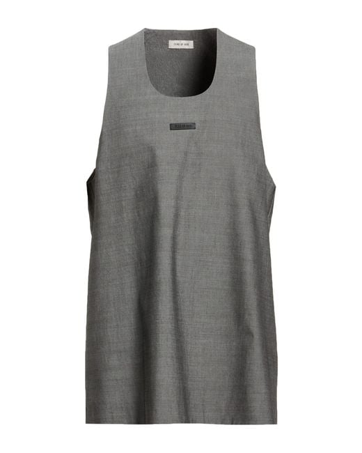 Fear Of God Gray Tank Top Cotton, Virgin Wool, Elastane