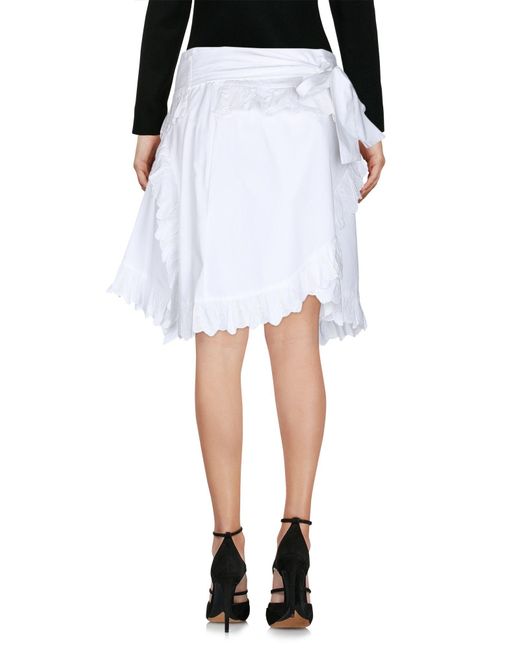 Étoile Isabel Marant Cotton Knee Length Skirt in White - Lyst