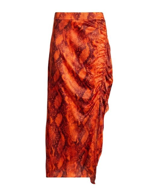 AllSaints Red Maxi Skirt