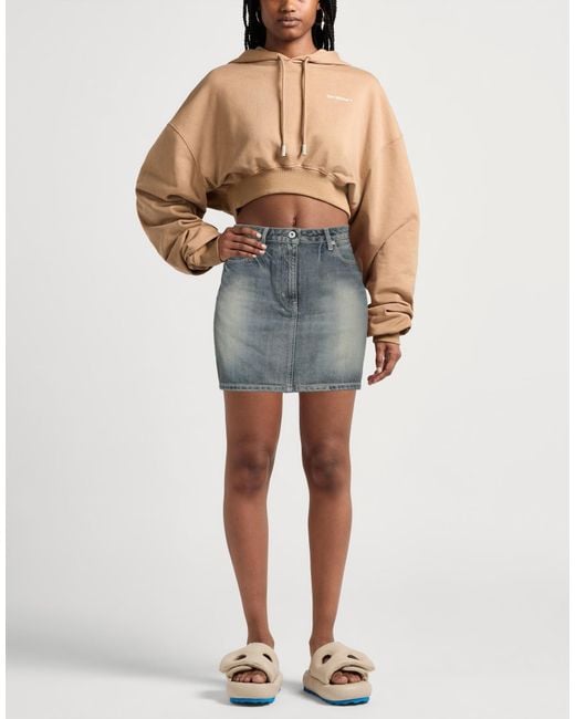 KENZO Gray Denim Skirt Cotton, Polyester