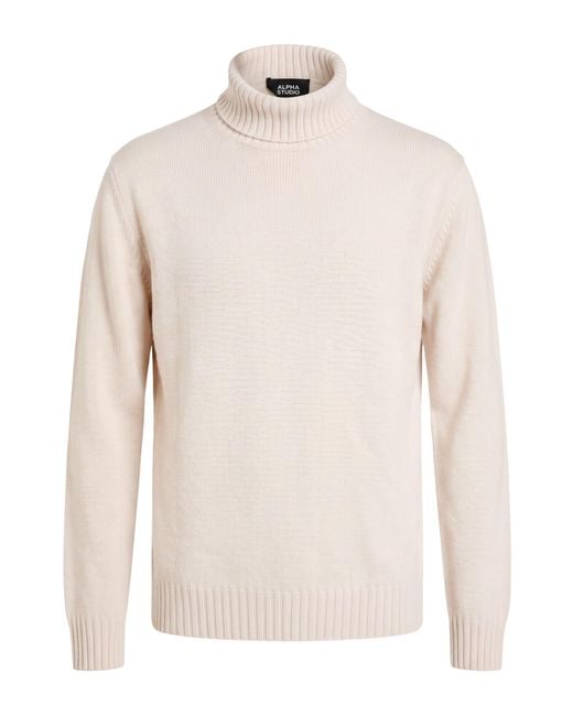 Alpha Studio White Turtleneck for men