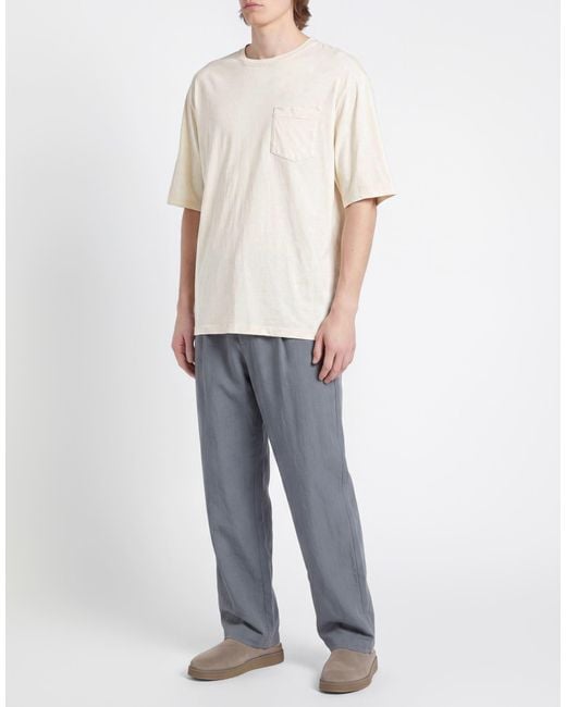 Officine Generale White Ivory T-Shirt Lyocell, Cotton for men