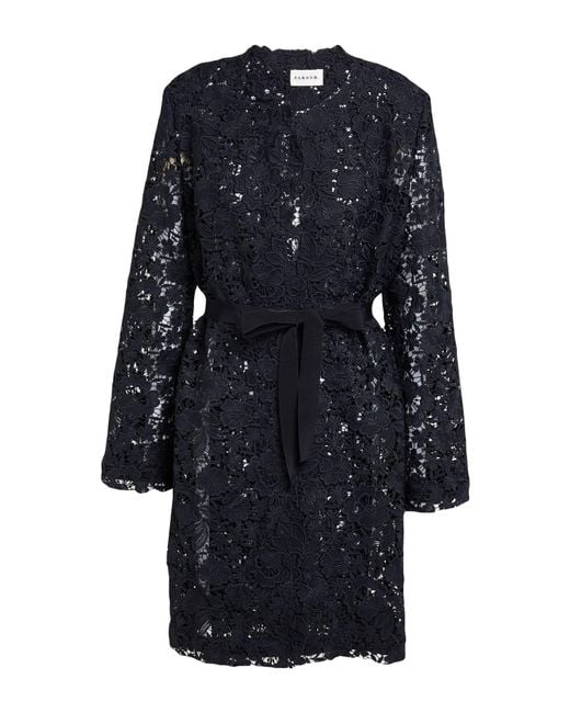 P.A.R.O.S.H. Blue Midnight Overcoat & Trench Coat Polyester