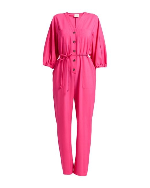 Alysi Pink Fuchsia Jumpsuit Virgin Wool, Elastane