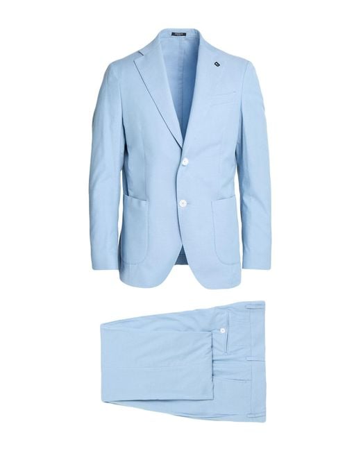 BRERAS Milano Blue Suit Cotton, Silk for men