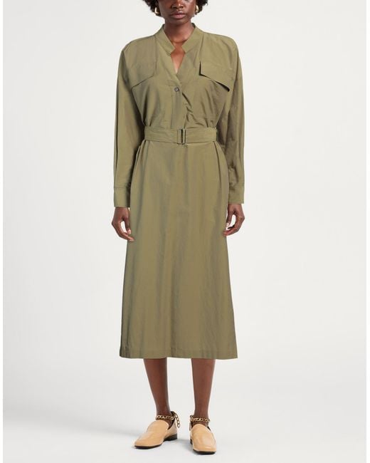 Antonelli Green Midi Dress Cotton, Polyester