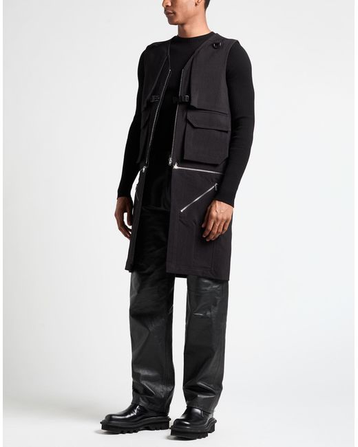 Rick Owens Black Overcoat & Trench Coat Cotton for men