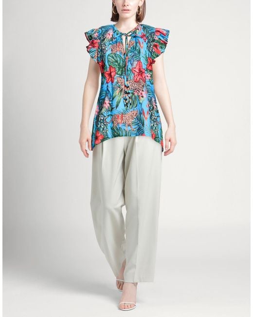 CONNOR & BLAKE Blue Azure Top Cotton