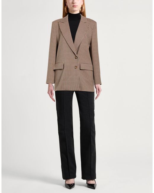 Imperial Brown Sand Blazer Polyester, Viscose, Elastane