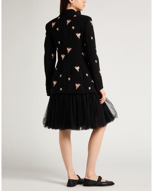 Moschino Black Couture Coat Polyester, Polyurethane, Polyamide