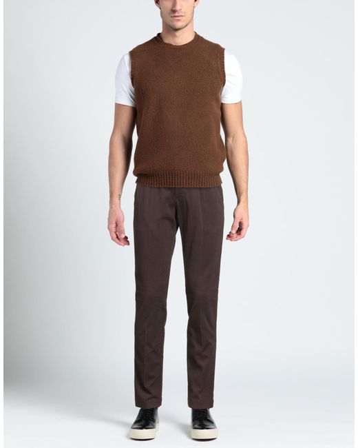 Entre Amis Brown Pants Cotton, Elastane for men