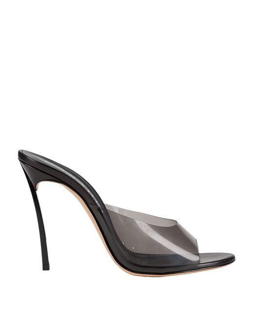 Casadei Black Sandals Textile Fibers