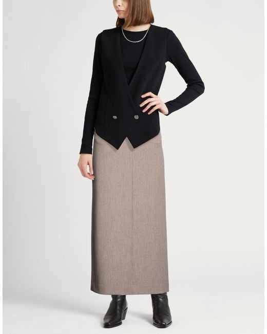 Beaufille Brown Maxi Skirt Polyester, Viscose, Elastane