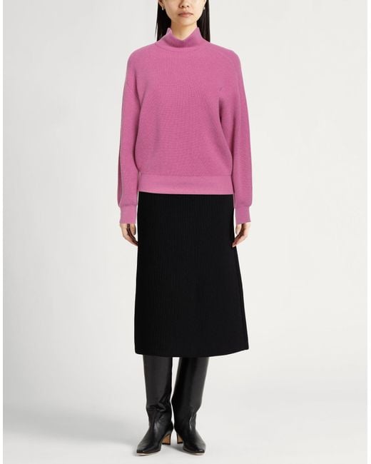 Peserico Pink Fuchsia Turtleneck Virgin Wool, Silk, Cashmere