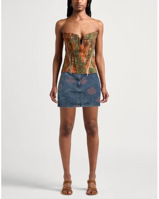 Opening Ceremony Blue Denim Skirt Cotton