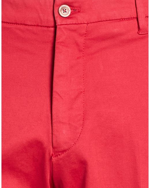 Fedeli Red Shorts & Bermuda Shorts Cotton, Elastane for men
