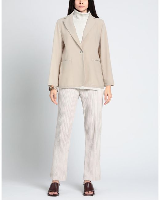 ALESSIA SANTI Natural Blazer Polyester, Viscose, Elastane