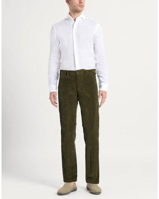 Briglia 1949 Green Military Pants Cotton, Elastane for men