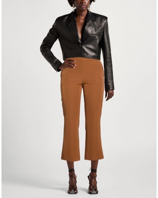 Maliparmi Brown Camel Pants Polyester, Elastane