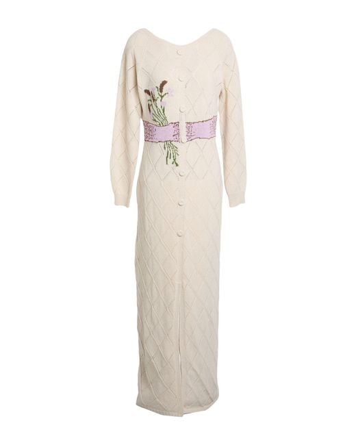 Twinset White Maxi Dress Polyamide, Wool, Viscose, Polyester, Cashmere