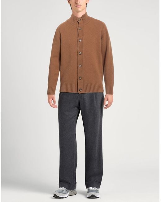 Brooksfield Brown Cardigan Virgin Wool for men