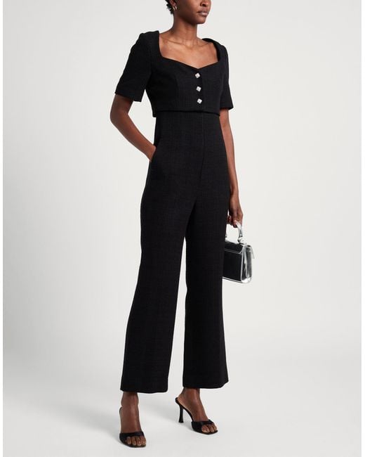 Sandro Black Jumpsuit Cotton, Viscose, Acrylic, Polyamide