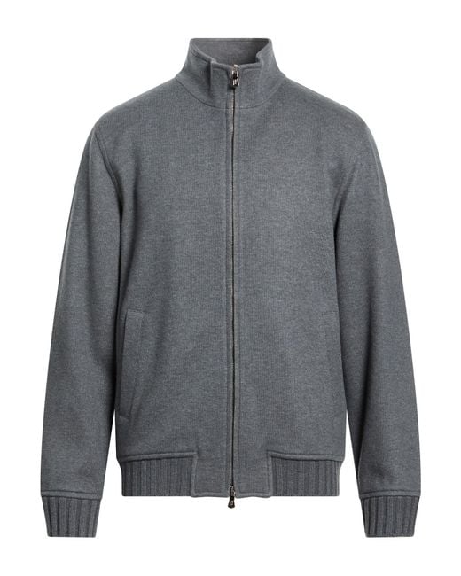Fedeli Gray Jacket Cashmere, Lycra for men