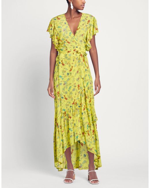 Jessie Western Yellow Midi Dress Silk